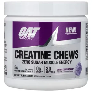 Gat Creatina Chews 120 Tablets Sabor Grape Cotton Candy Grape Cotton Candy